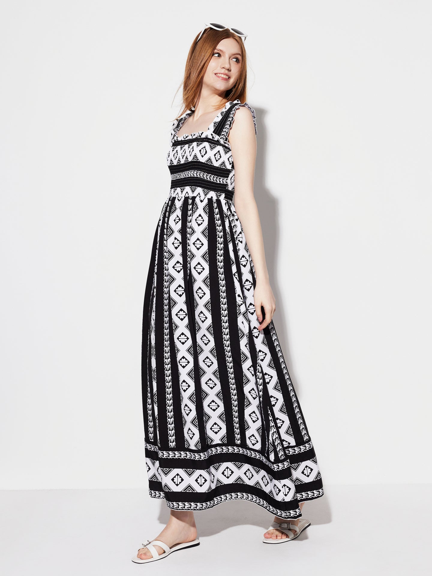 Vestido evasé estampado