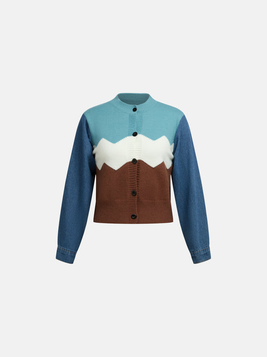 Chaqueta estilo camisa vaquera con patchwork