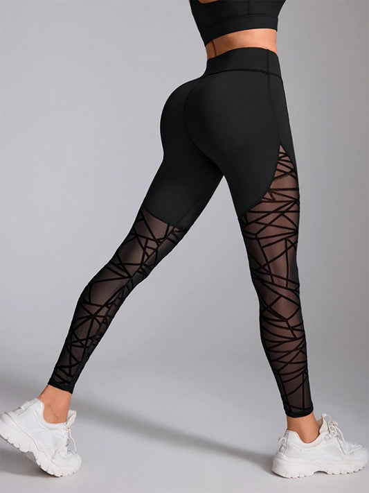 Leggings de malla geométrica