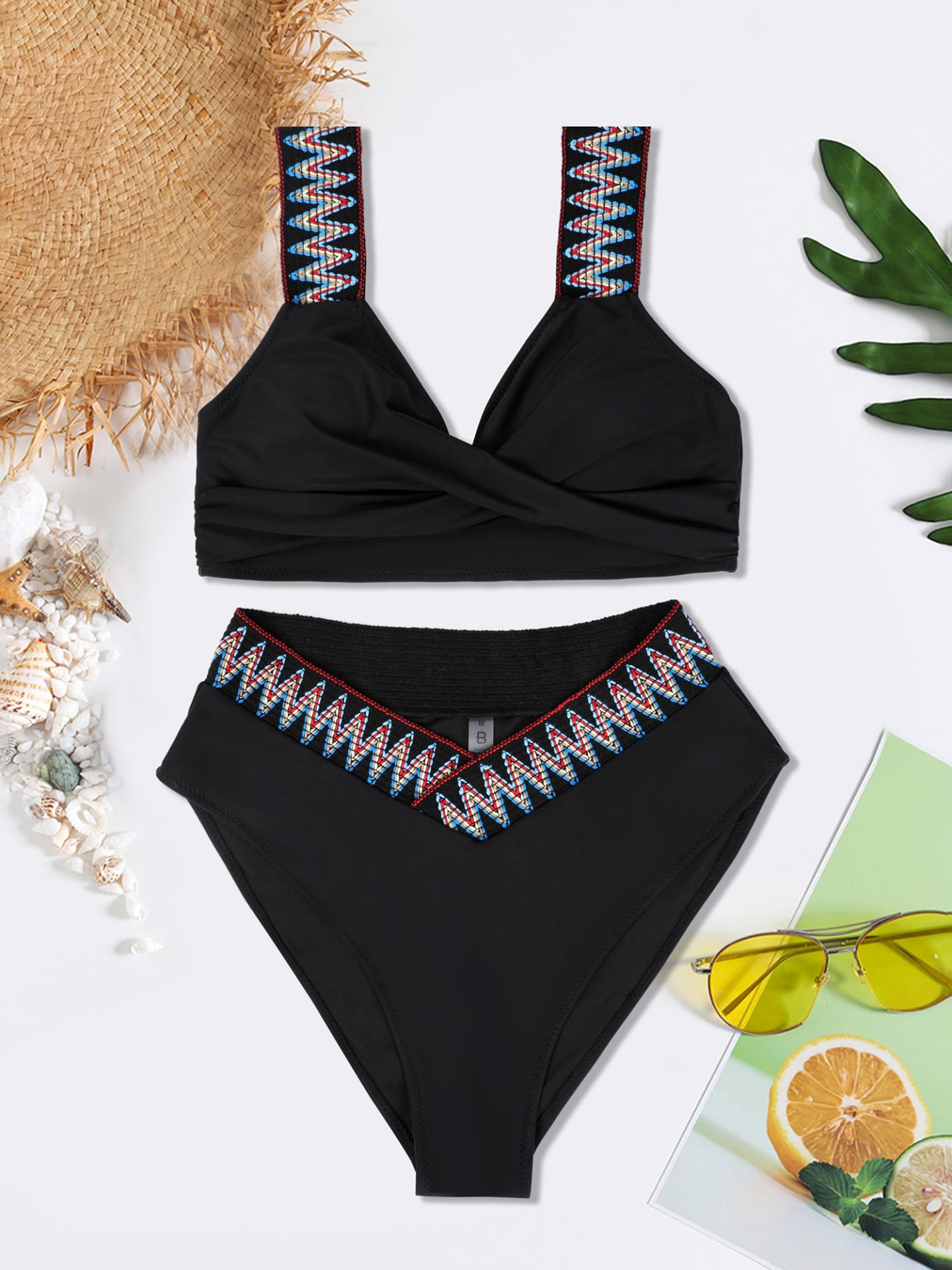 Conjunto de bikini cruzado