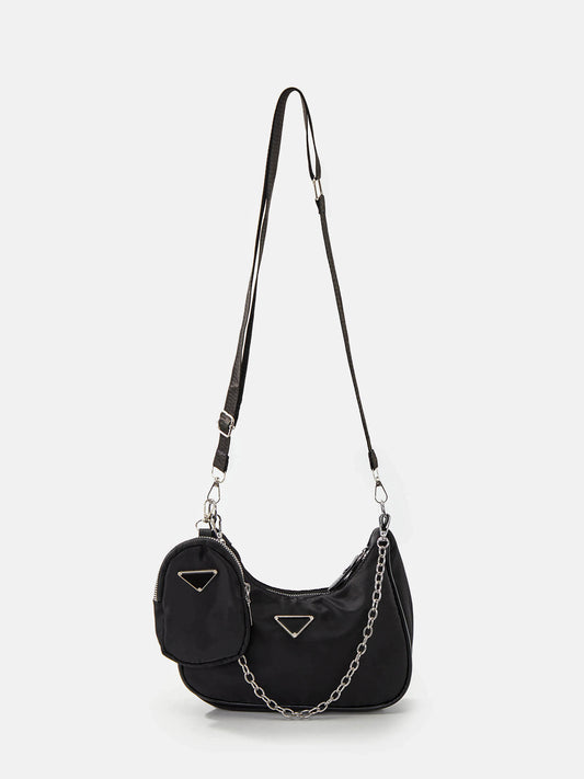 Bolso bandolera tipo cubo unicolor
