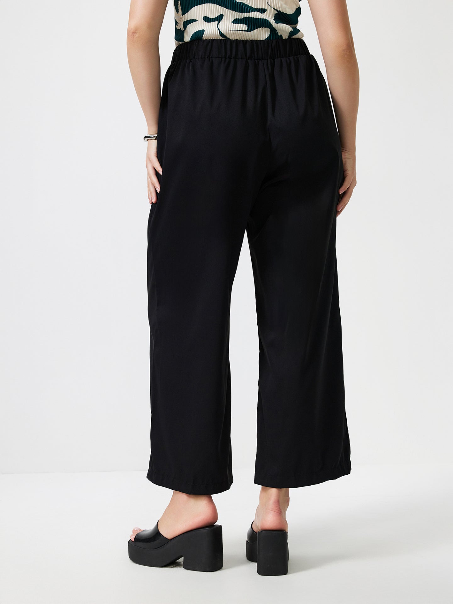 Pantalones de pierna recta de talla grande