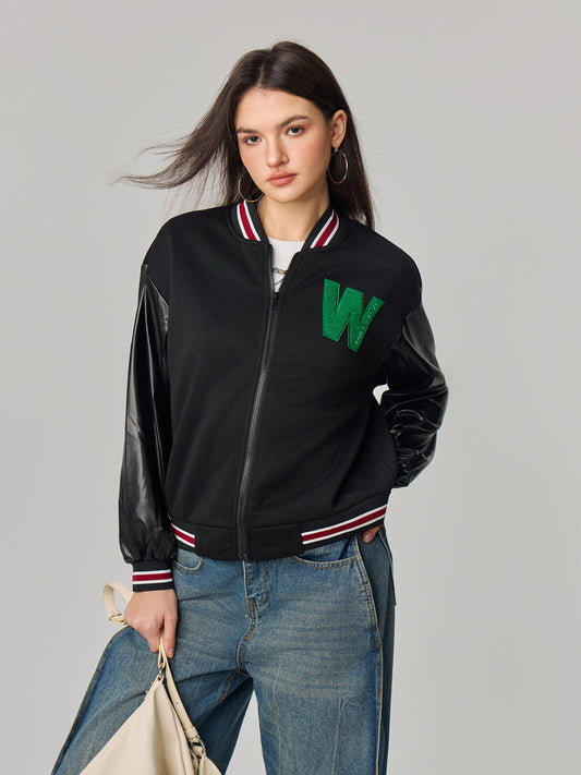 Chaqueta bomber con parches