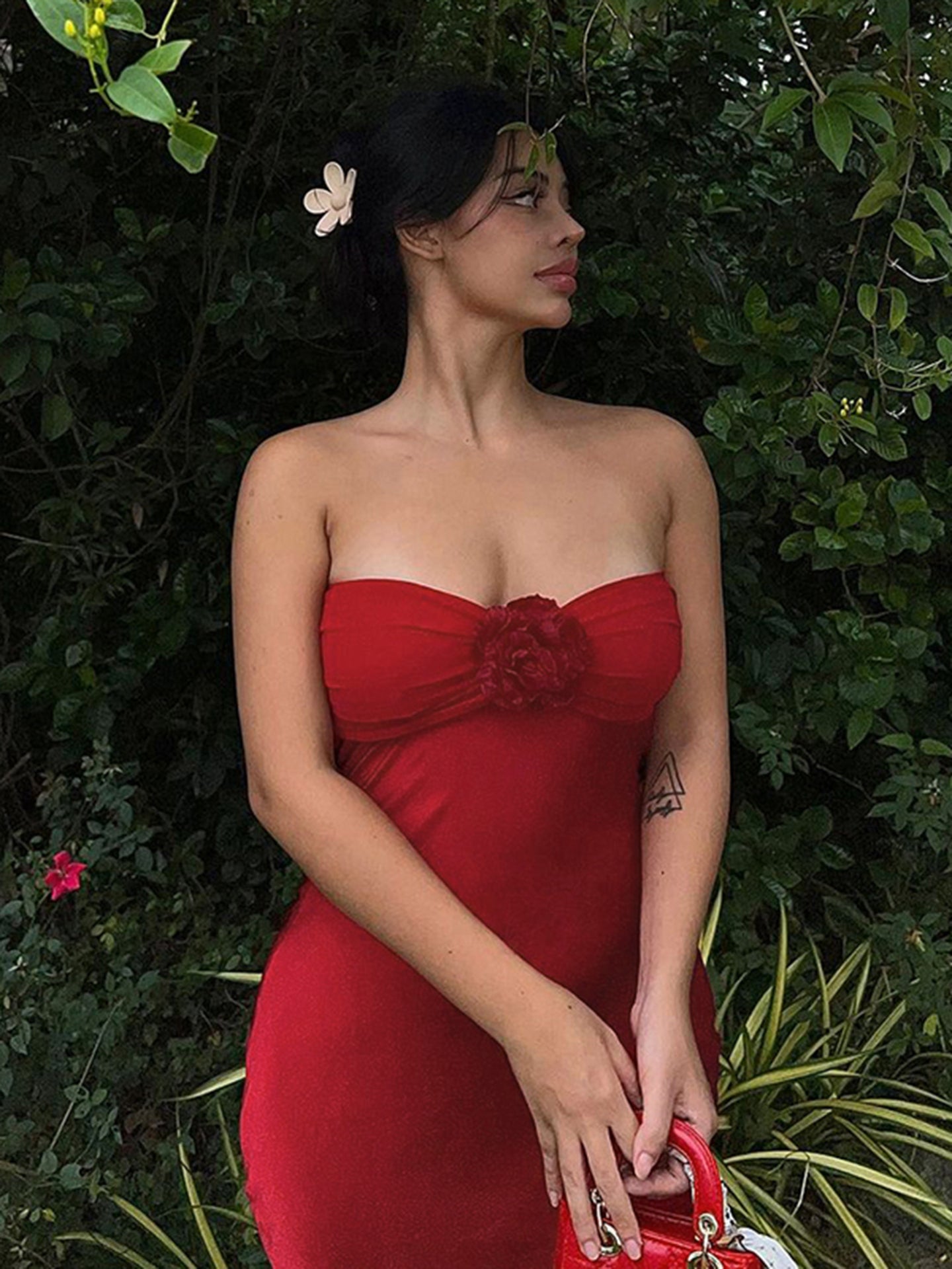 Vestido ajustado con retazos