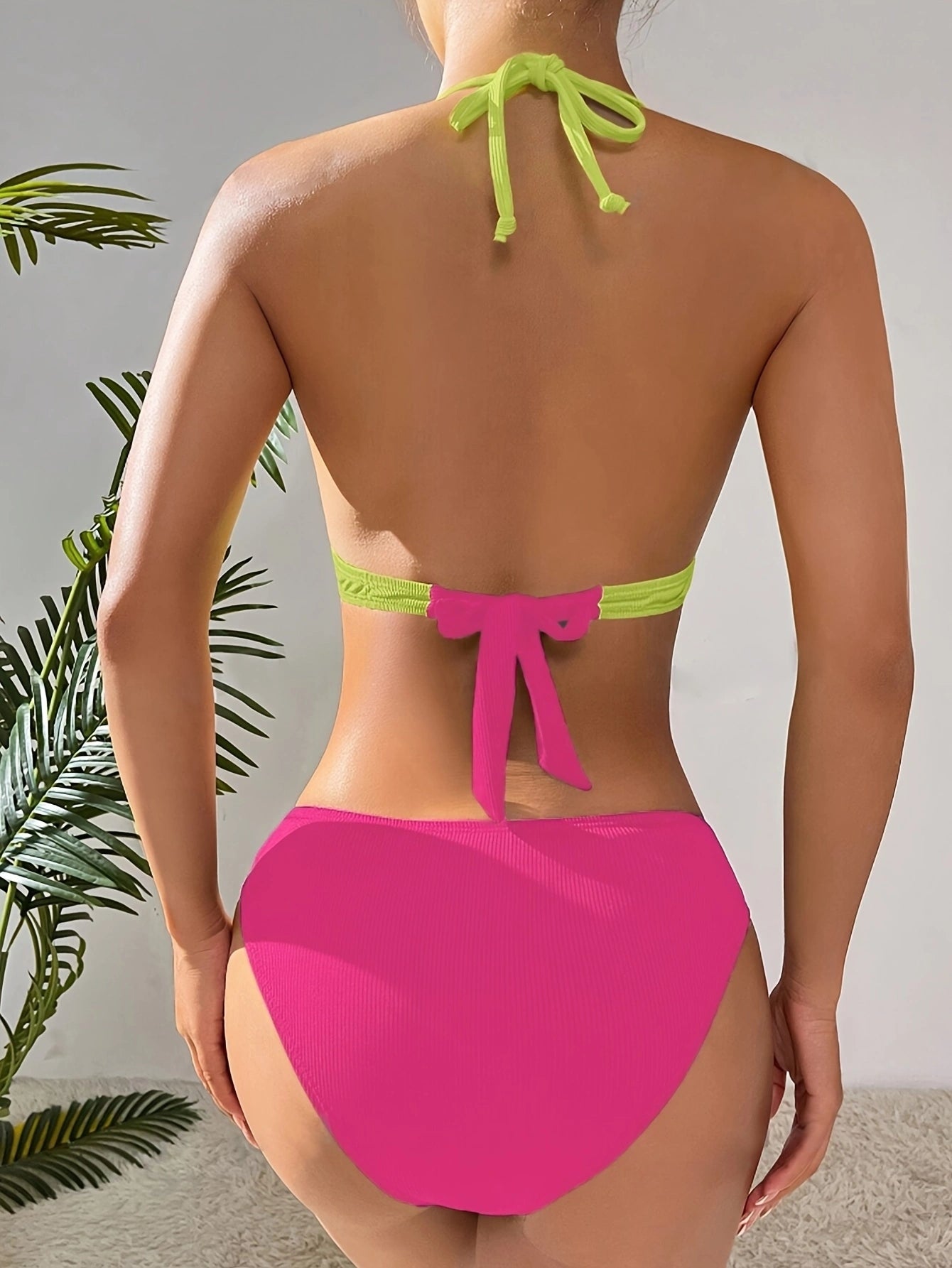 Conjunto de bikini con bloques de color