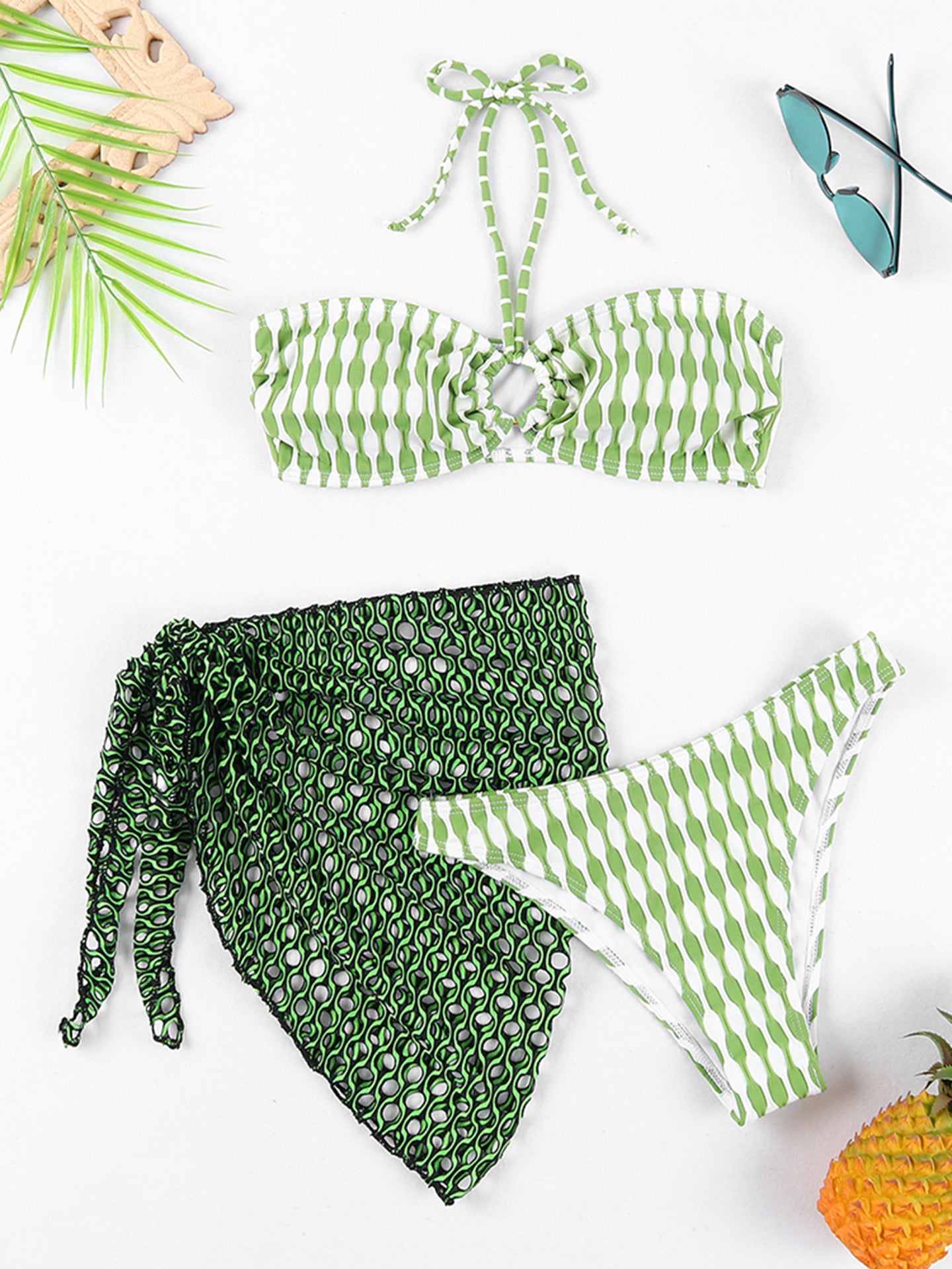 Conjunto de bikini fruncido