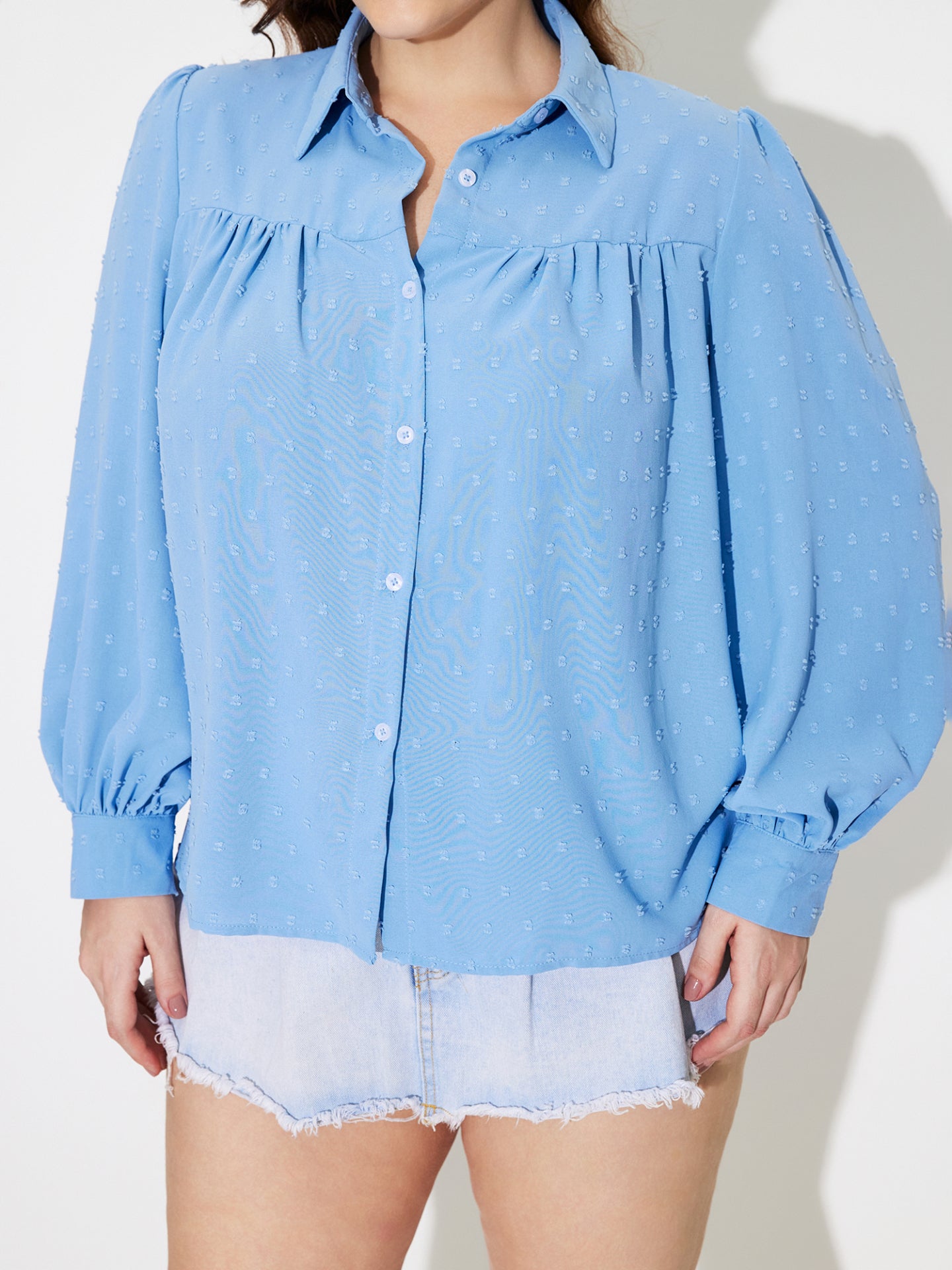 Blusa con tapeta de talla grande