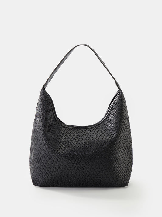 Bolso bandolera liso con forma de cubo