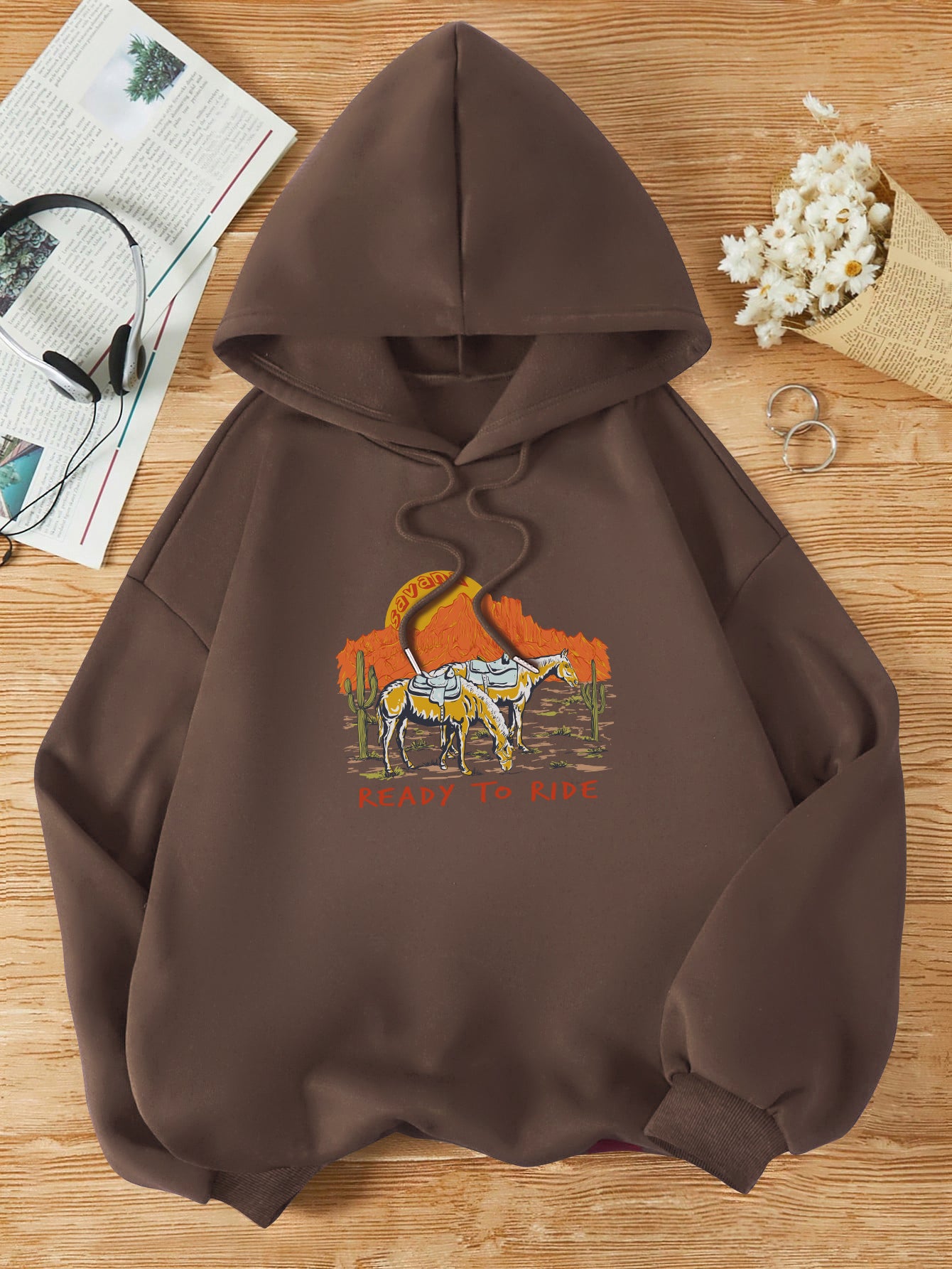 Sudadera con capucha y cordón