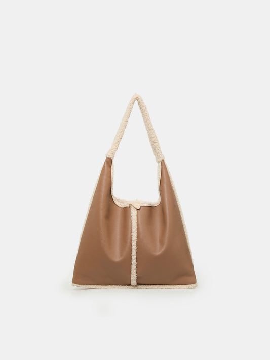 Bolso bandolera liso con forma de cubo