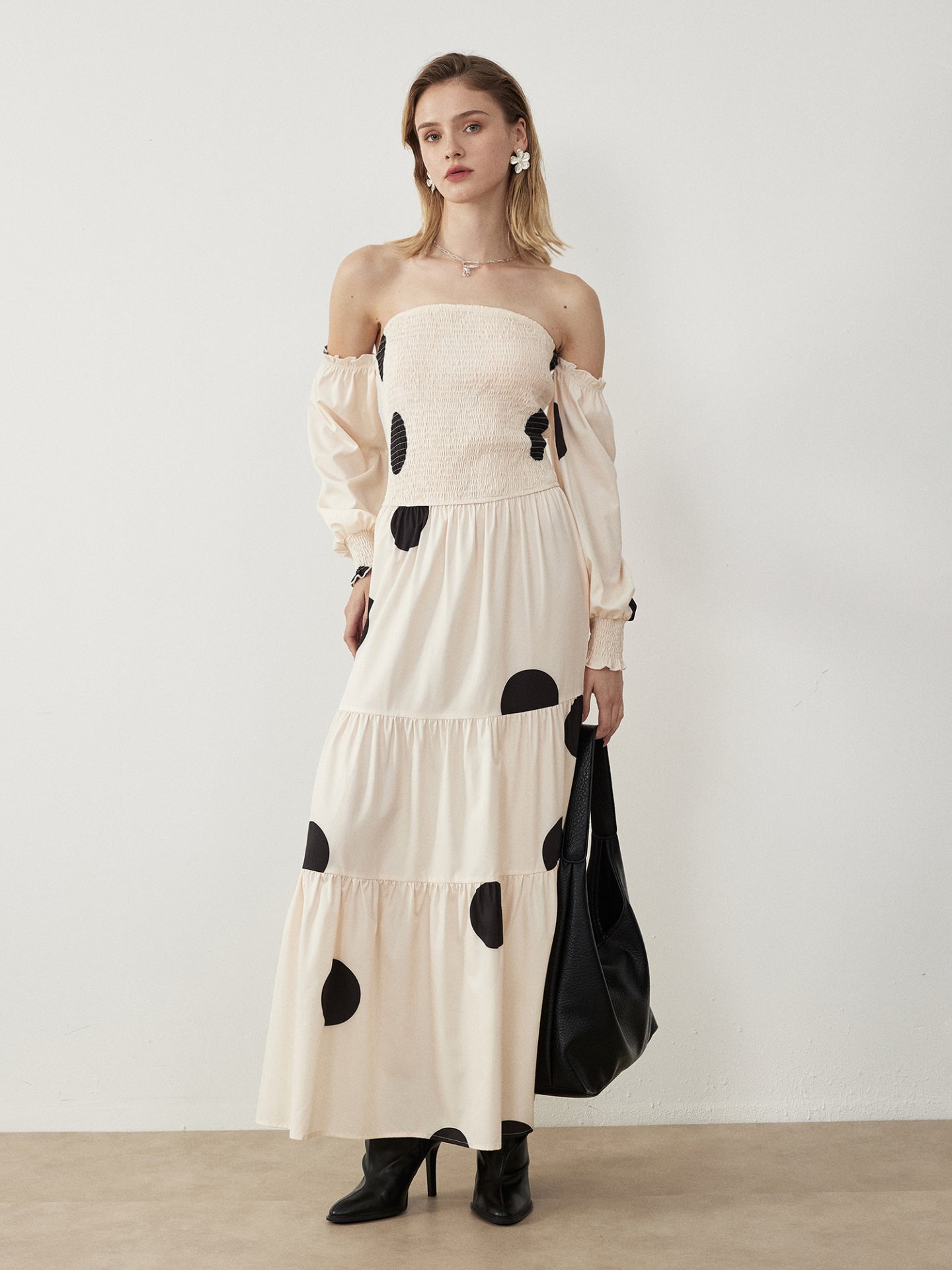 Vestido largo lunares