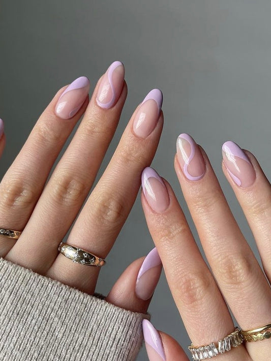 Patrón de onda Francés Stiletto Forma Prensa en las uñas