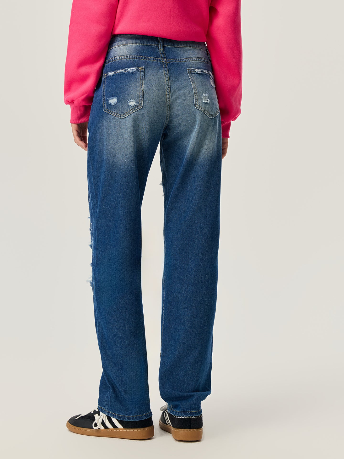 Jeans rectos con patchwork