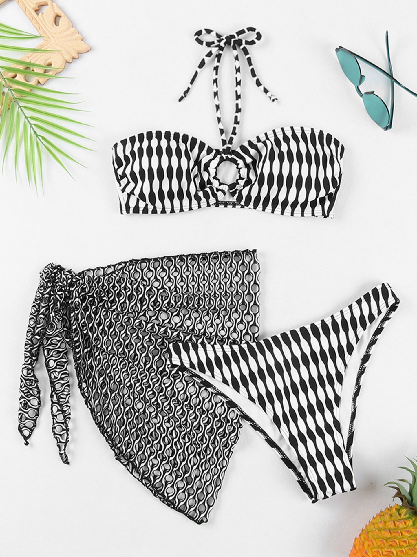 Conjunto de bikini fruncido