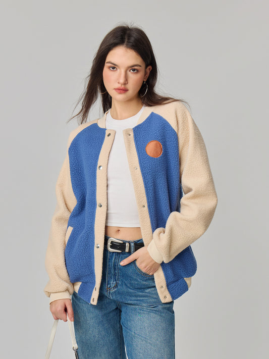 Chaqueta bomber con bloques de color