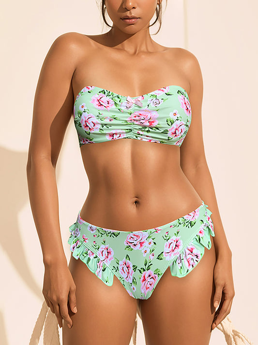 Conjunto de bikini con volantes