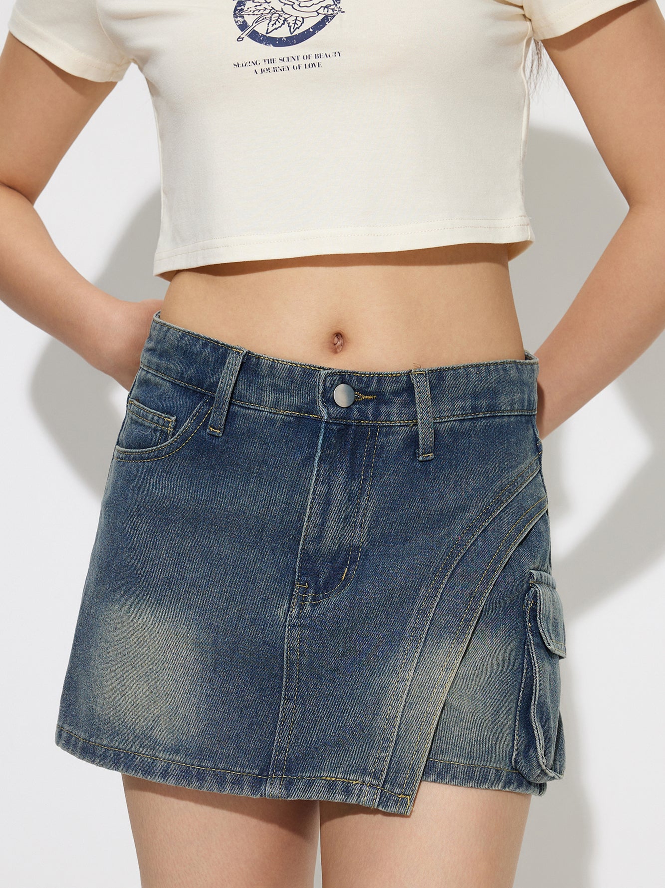 Shorts vaqueros tipo culotte