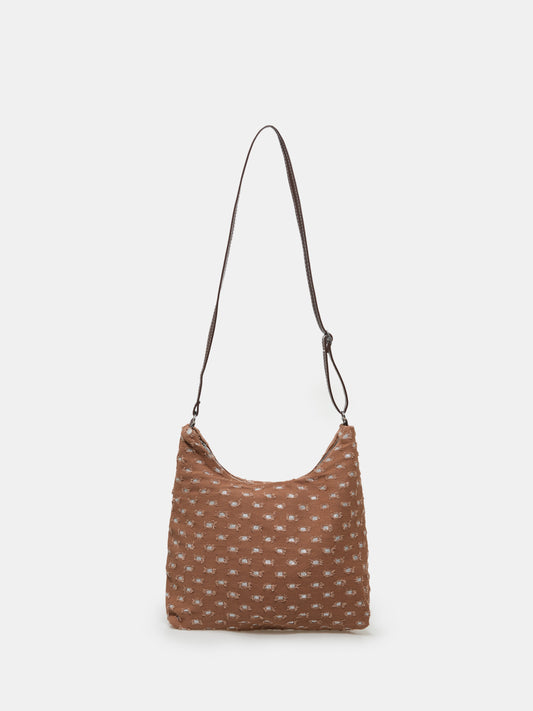 Bolso bandolera liso con forma de cubo