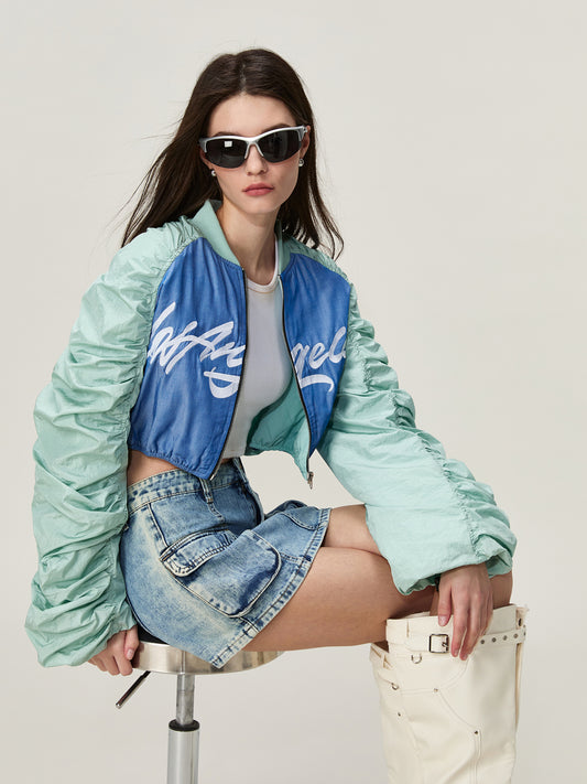 Chaqueta bomber con parches