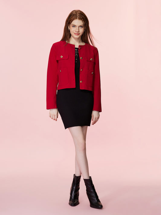 Chaqueta motera con botones