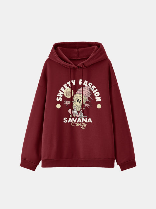 Sudadera con capucha estampada