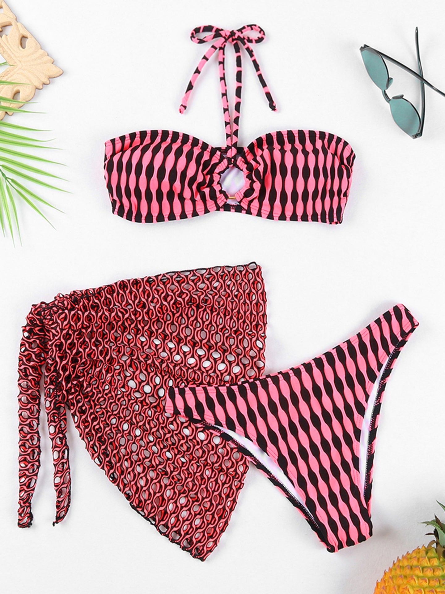 Conjunto de bikini fruncido