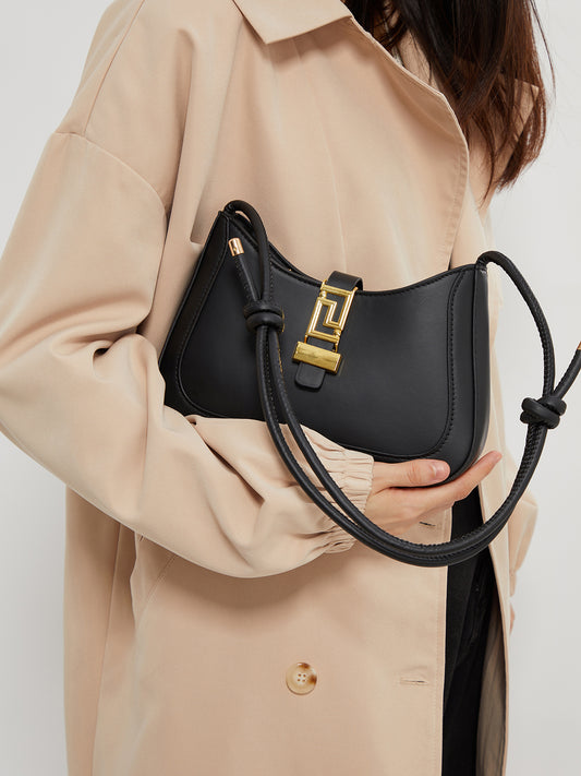 Bolso bandolera liso con forma de cubo