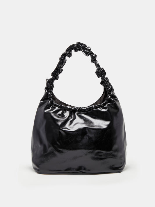 Bolso bandolera liso con forma de cubo