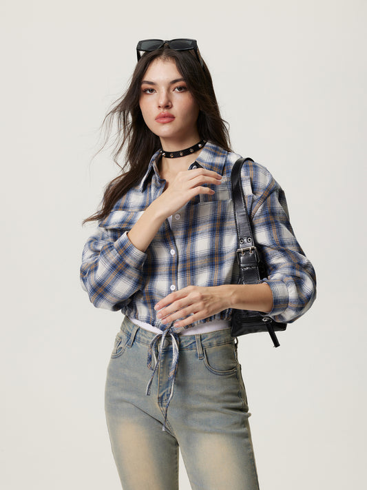 Blusa con tapeta a cuadros