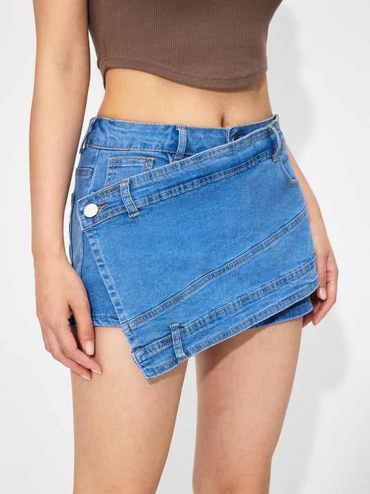 Shorts culotte de mezclilla desmontables