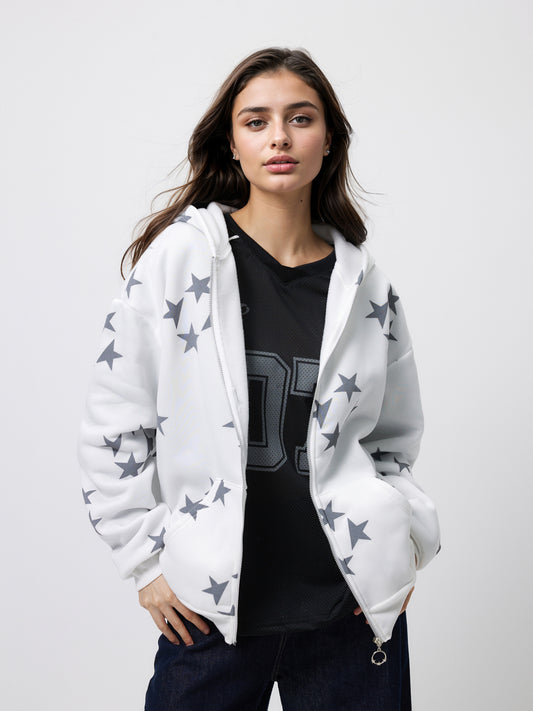 Sudadera estampada con cremallera